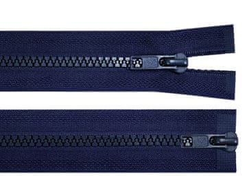 Zadrga Bone št. 5 deljiva 2 drsnika / dvosmerna 80 cm jakna - temno modra