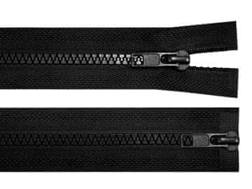 Zadrga kost št. 5 deljiva 2 drsnika / dvosmerna 75 cm jakna - črna