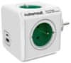 PowerCube Cubenest Original USB PD 20W, A+C, 4× vtičnica, bela/zelena, otroška varovalka, ozemljitev, max. 16A/250V~3680W