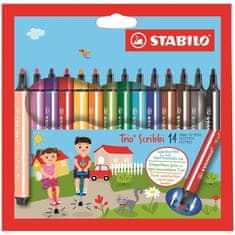 Stabilo Trio Scribbi markerji, komplet 14 barv