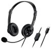 Genius HS-230U, slušalke, slušalke, žične, z mikrofonom, z nadzorom glasnosti, 2,4 m kabel, USB-C, črne