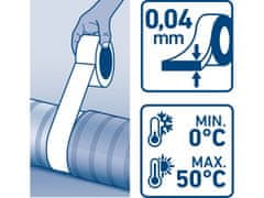Extol Craft Trak lepljivo ALU, aluminij,, 100mm x 10m