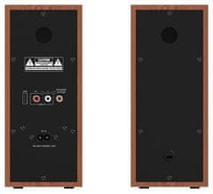 Genius SP-HF800BT, zvočniki, 2.0, 20 W, 3,5 mm priključek, Bluetooth 5.3, USB, leseni, črno-rjavi