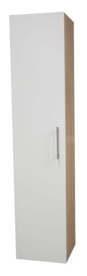 Nord produkt KOPALNIŠKA OMARICA HANNE VISOKA 35X35X160 CM BELA POLSIJAJ-HRAST