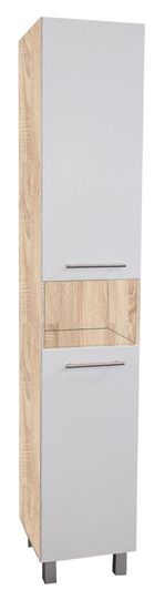 Nord produkt KOPALNIŠKA OMARICA HANNE VISOKA 35X35X190 CM BELA POLSIJAJ-HRAST