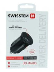 SWISSTEN cl adapter power delivery 30w iphone 12 črn