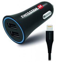 SWISSTEN cl adapter 2,4a power 2x usb + lightning kabel