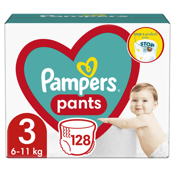 Pampers Pants hlačne plenice, Velikost 3, 6–11 kg, 128 kosov