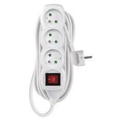 Emos Podaljševalni kabel s stikalom, 3 vtičnice, 5 m