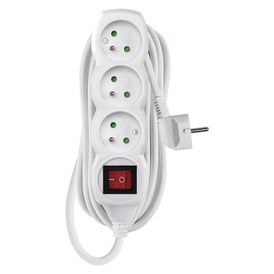 Emos Podaljševalni kabel s stikalom, 3 vtičnice, 5 m
