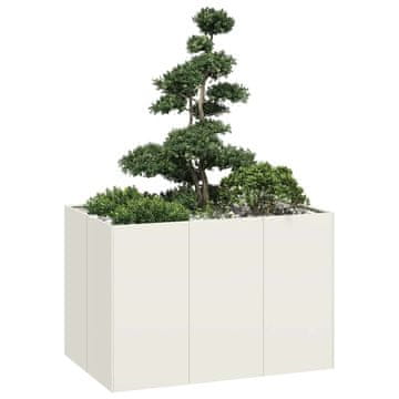 Vidaxl vidaXL Cvetlični lonec bel 120x80x80 cm jeklo