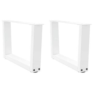 Vidaxl Noge za klubsko mizico v obliki črke V 2 kosa bele 60 x (30-31,3) cm jeklo