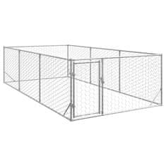 shumee vidaXL Zunanji pasji boks z vrati 2x4x1 m pocinkano jeklo