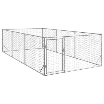 shumee vidaXL Zunanji pasji boks z vrati 2x4x1 m pocinkano jeklo