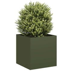 shumee vidaXL Sadilnik Olive Green 40x40x40 cm Hladno valjano jeklo