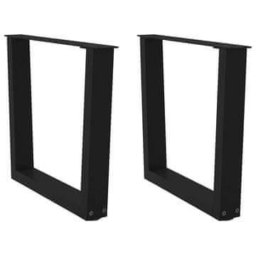 Vidaxl Noge za klubsko mizico v obliki črke V 2 kosa črne 50 x (42-43,3) cm jeklo