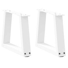 shumee vidaXL Noge jedilne mize V-oblike 2 kosa Bela 30x(30-31,3) cm Jeklo