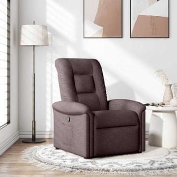 Vidaxl vidaXL Naslanjač, temno rjav, oblazinjen s tkanino
