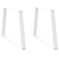 shumee vidaXL Noge jedilne mize V-oblika 2 kosa Bela 90x(72-73,3) cm Jeklo