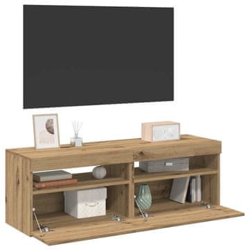 Vidaxl vidaXL TV omarice z LED, 2 kosa, Artisan hrast, material na osnovi lesa