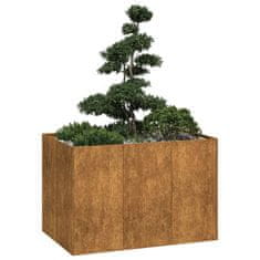 shumee vidaXL Planter Rusty 120x80x80 cm Vremensko odporno jeklo
