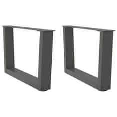 shumee vidaXL Noge jedilne mize V-oblika 2 kosa Antracit 50x(30-31,3) cm