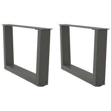 shumee vidaXL Noge jedilne mize V-oblika 2 kosa Antracit 50x(30-31,3) cm