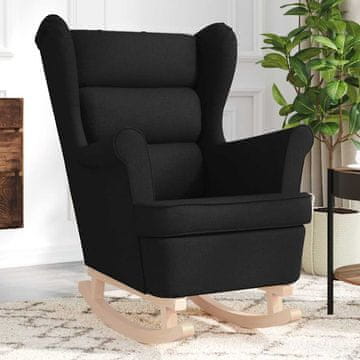 Vidaxl vidaXL Gugalni stol, črne barve, 74x90x102 cm, oblazinjen s tkanino