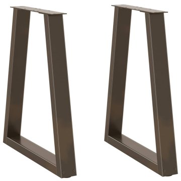 shumee vidaXL Noge jedilne mize V-oblika 2 kosa Naravno jeklo 50x(72-73,3) cm