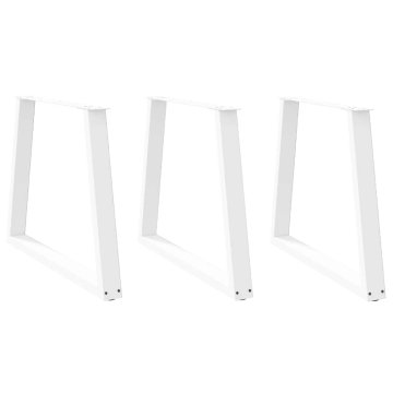 shumee vidaXL Noge jedilne mize V-oblike 3 kosi bele 70x(72-73,3) cm jeklo
