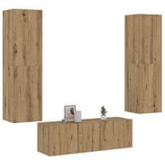 Vidaxl 3 kosi stenske TV omarice Artisan Oak Engineered Wood