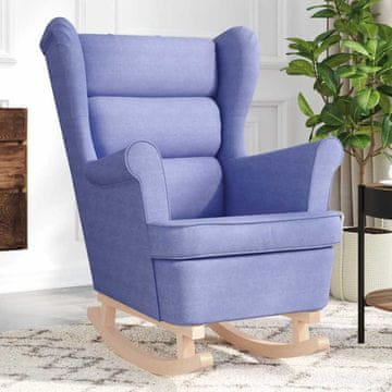 Vidaxl vidaXL Gugalni stol moder 74x90x102 cm oblazinjen s blagom