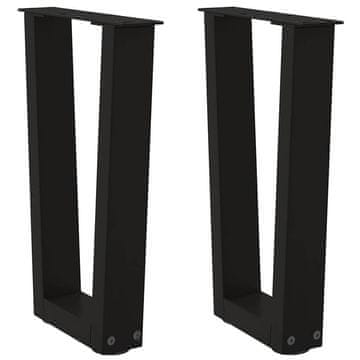 Vidaxl Noge za klubsko mizico v obliki črke V 2 kosa črne 38 x (42-43,3) cm jeklo