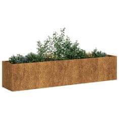 shumee vidaXL Planter Rusty 200x40x40 cm Vremensko odporno jeklo