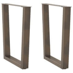 shumee vidaXL Noge jedilne mize V-oblika 2 kosa naravno jeklo 70x(72-73,3) cm