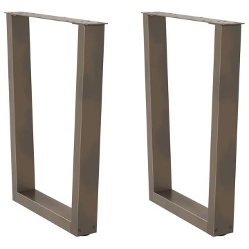 Vidaxl Noge za jedilno mizo v obliki črke V, 2 kosa, naravno jeklo, 70 x (72-73,3) cm, jeklo