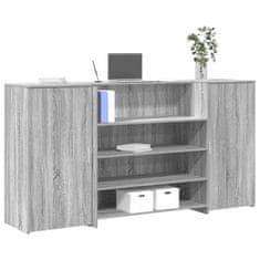 Vidaxl Sprejemna miza siva sonoma 200x50x103,5 cm inženirski les