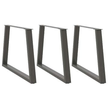 Vidaxl Noge za jedilno mizo v obliki črke V, 3 kosi, antracitne, 90 x (72-73,3) cm, jeklo