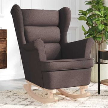 Vidaxl vidaXL Gugalni stol temno rjav 74x90x102 cm oblazinjen s blagom