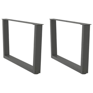 shumee vidaXL Noge jedilne mize V-oblika 2 kosa Antracit 70x(42-43,3)cm Jeklo