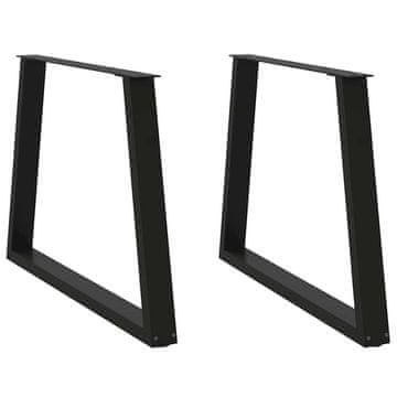 Vidaxl Noge za jedilno mizo v obliki črke V, 2 kosa, črne, 100 x (72-73,3) cm, jeklo
