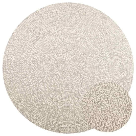 shumee vidaXL Rug "ZIZUR" Cream Ø 200 cm Juta videz Notranje in zunanje