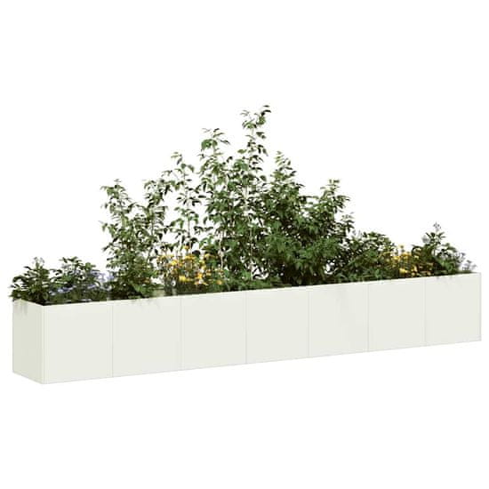 shumee vidaXL Sadilnik Bela 280x40x40 cm Hladno valjano jeklo