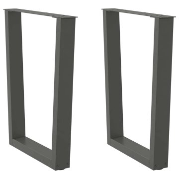shumee vidaXL Noge jedilne mize V-oblika 2 kosa Antracit 70x(72-73,3)cm Jeklo