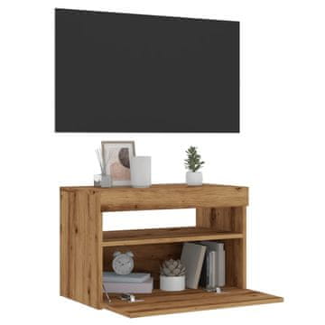 Vidaxl vidaXL TV omarica z LED osvetlitvijo, umetniški hrast 60x35x40 cm