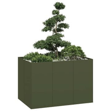 shumee vidaXL Sadilnik olivno zelena 120x80x80 cm Jeklo