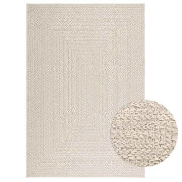 shumee vidaXL Rug "ZIZUR" Cream 140x200 cm Juta videz Notranje in zunanje