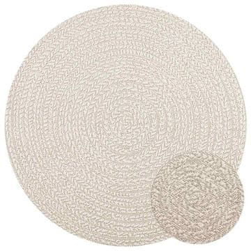 shumee vidaXL Rug "ZIZUR" Cream Ø 120 cm Juta videz Notranje in zunanje