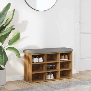 Vidaxl vidaXL Klop za čevlje Artisan iz hrasta 82x32x50 cm lepljen les
