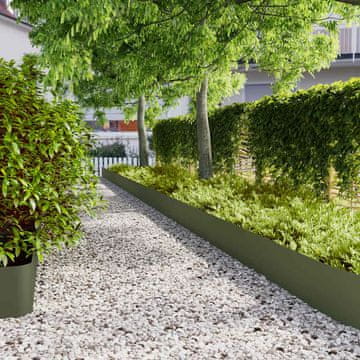 Vidaxl vidaXL Obrobe za trato 20 kosov olivno zelene 25x103 cm